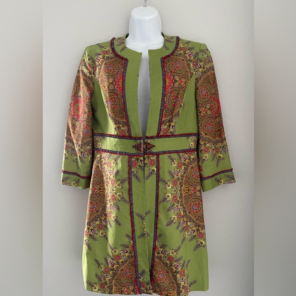 Andrea Becker Green Paisley linen Jacket